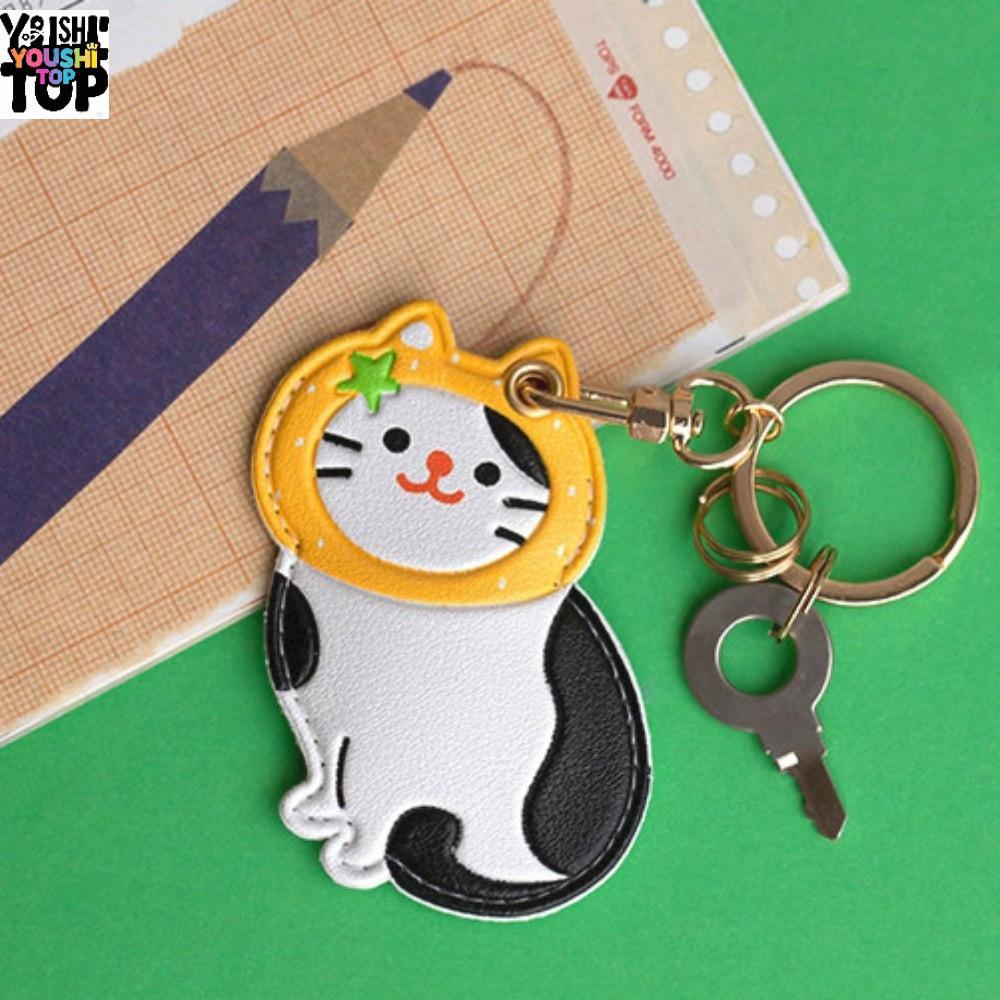 YOUSHI TOP Fruit Kitty Access Card Holder Đáng yêu Tuxedo Cat Keyfob