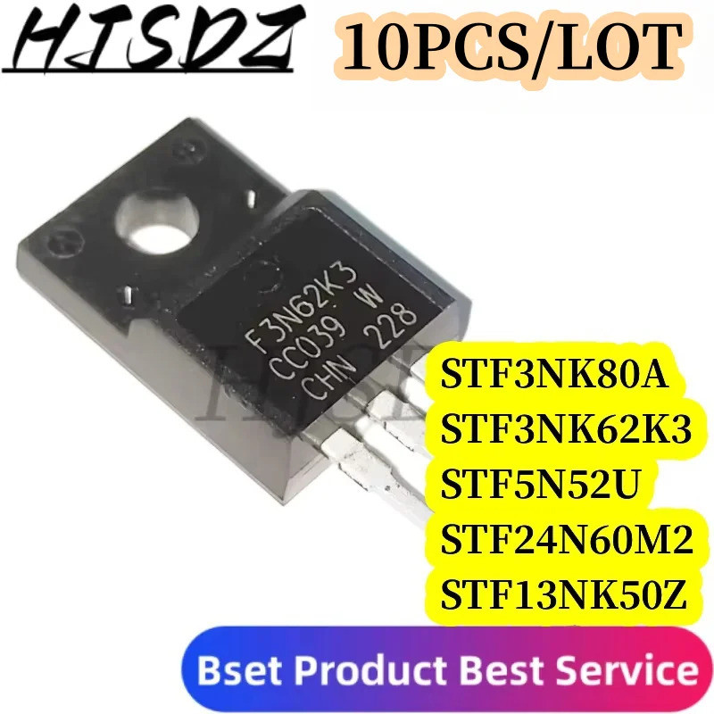 5 Chiếc F24N60M2 STF5N52U F5N52U STF3N62K33 STF3NK80Z F3NK80Z STF13NK50Z F13NK50Z TO-220F Hiệu Ứng T
