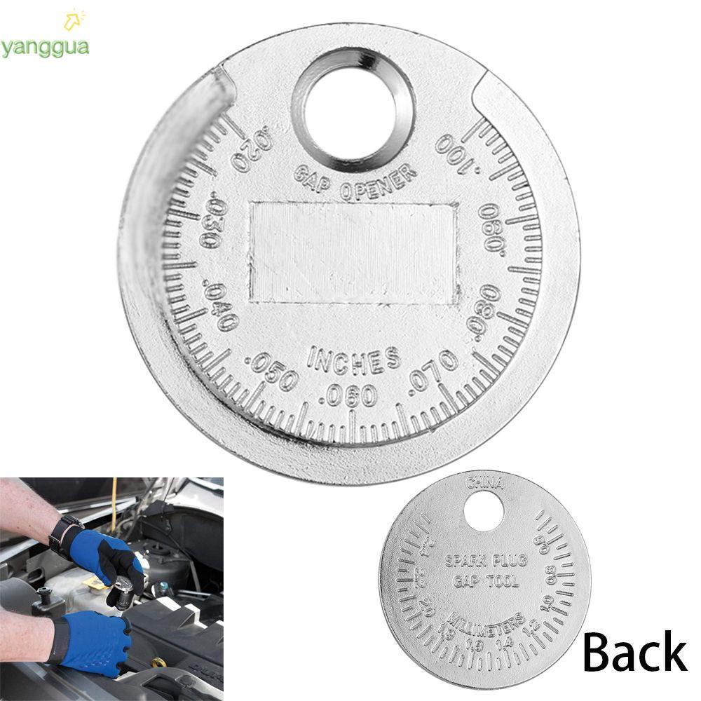 YANGGUA Spark Plug Gap Gauge Tool, Silver Coin-Type Gage Gap Feeler, Công cụ đo cỡ nòng phạm vi 0,6-