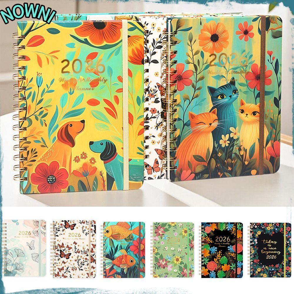 Lịch TOWNICE 2026, Jan.2026 - Dec.2026 A5 2026 Planner, Tab hàng tháng Sổ tay cuộn chương trình nghị