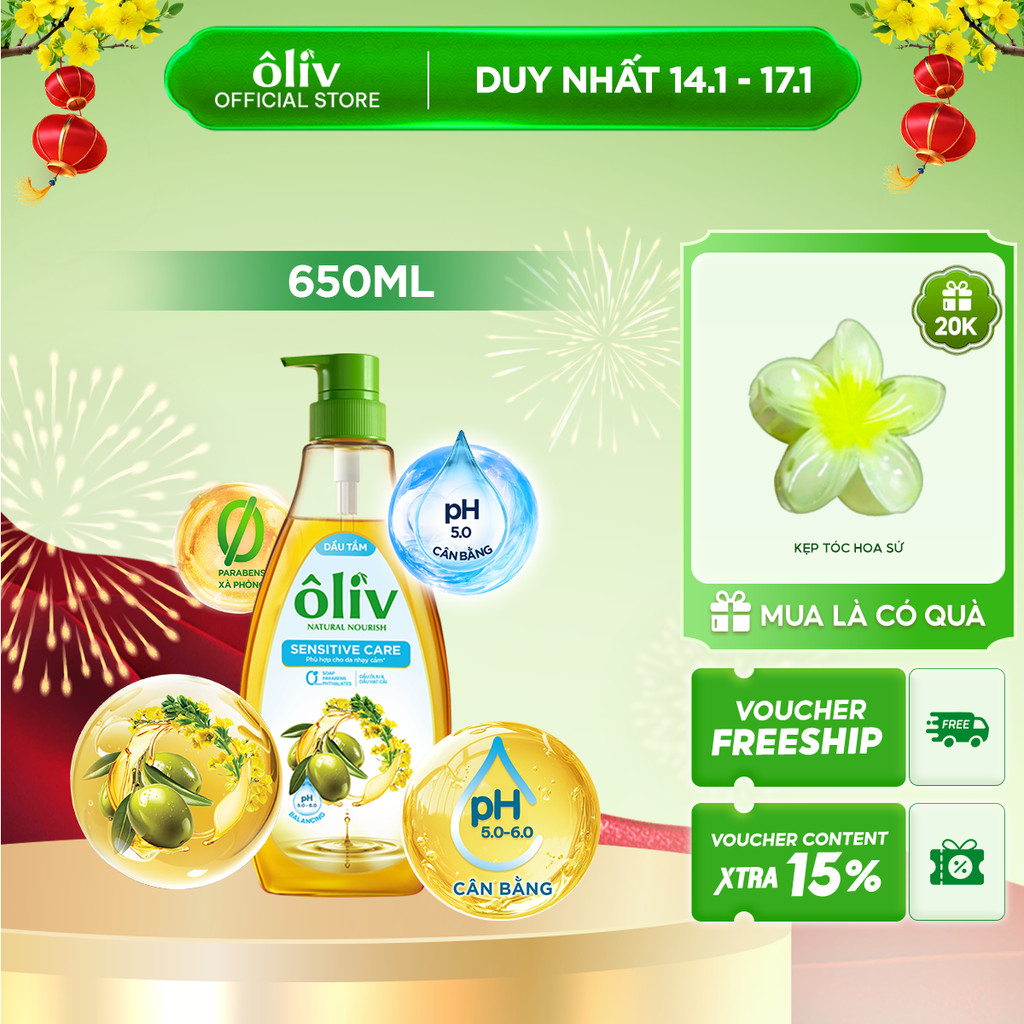 [MỚI] Dầu Tắm Ôliv Cho Da Nhạy Cảm 650ML