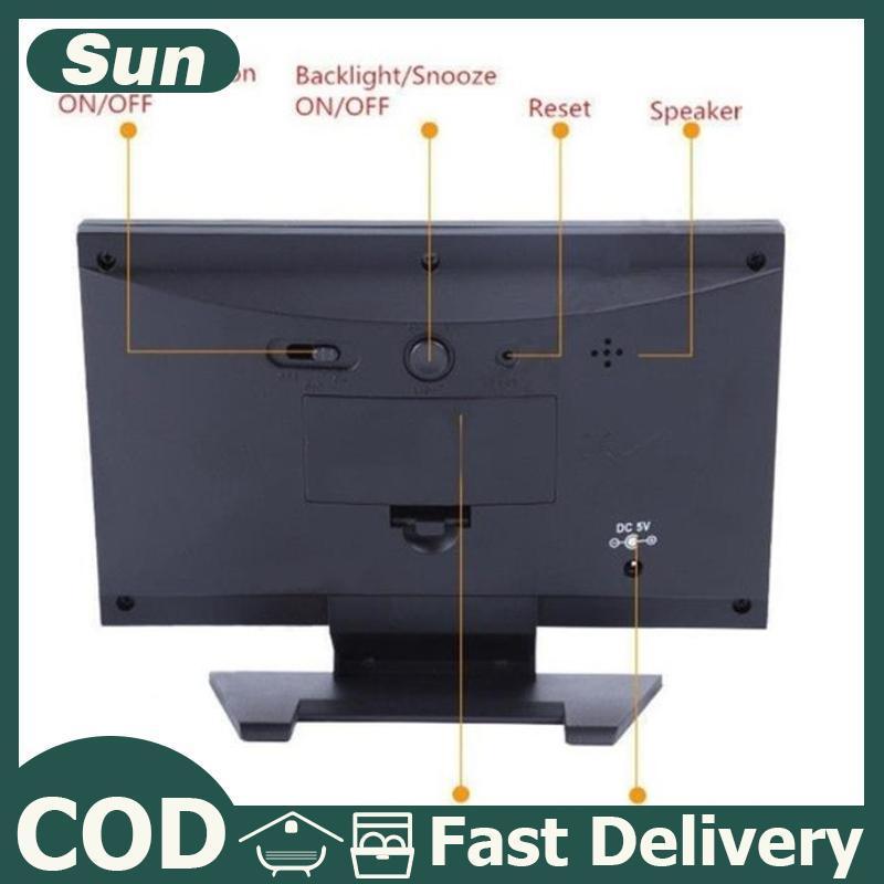 LCD màn hình màu đèn nền kỹ thuật số báo lại Đồng hồ báo thức thời tiết dự báo trạm 
