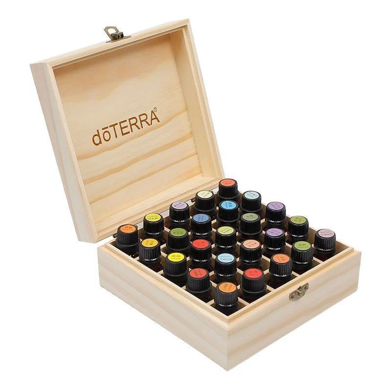 TB Spot Goods#doTERRA doterra Essential Oil Pure Solid Wood Storage Box25Essential Oil Storage Box W