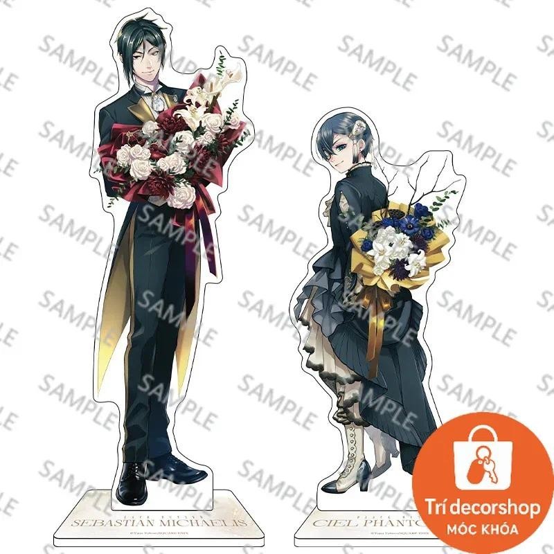 Siyah Butler Şekil Anime Çevre Birimleri Akrilik Stand Sebastian·Michaelis Masa Süsleri Action Figur