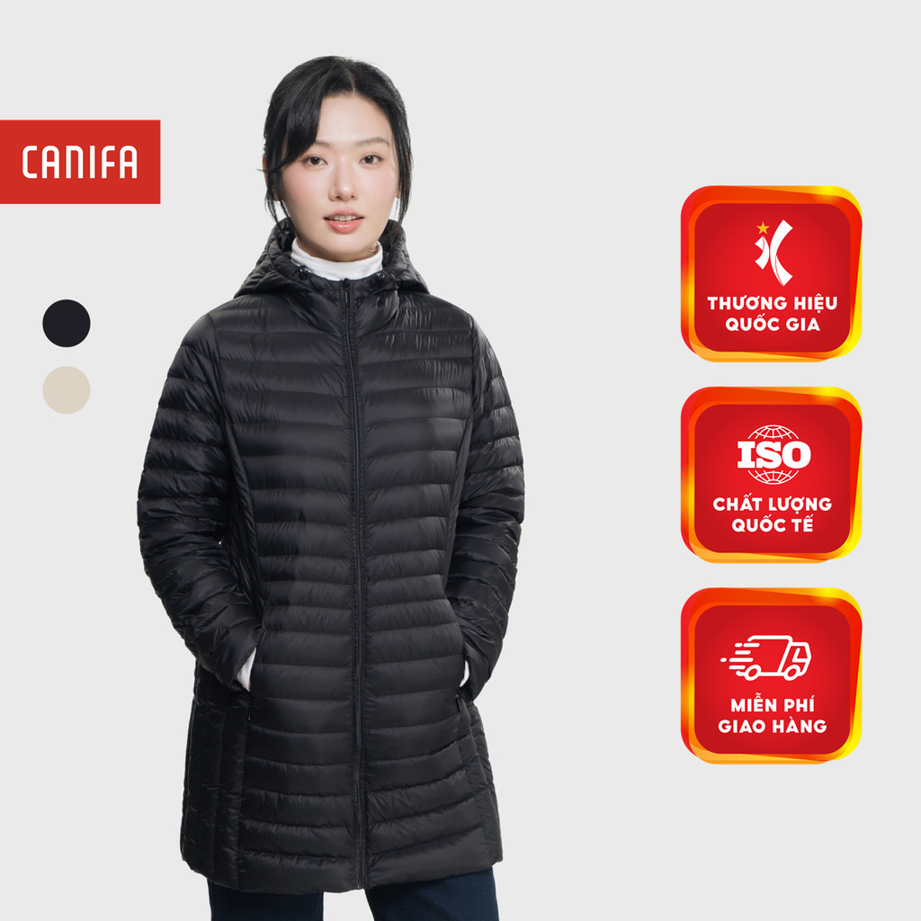 Áo khoác lông vũ nữ dáng dài siêu nhẹ siêu ấm CANIFA 6OT25W007