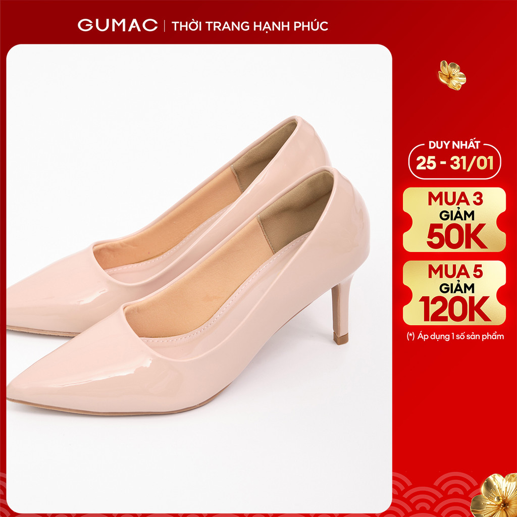 [MUA 3 GIẢM 50K] Giày cao gót nữ GUMAC da bóng  GF04043