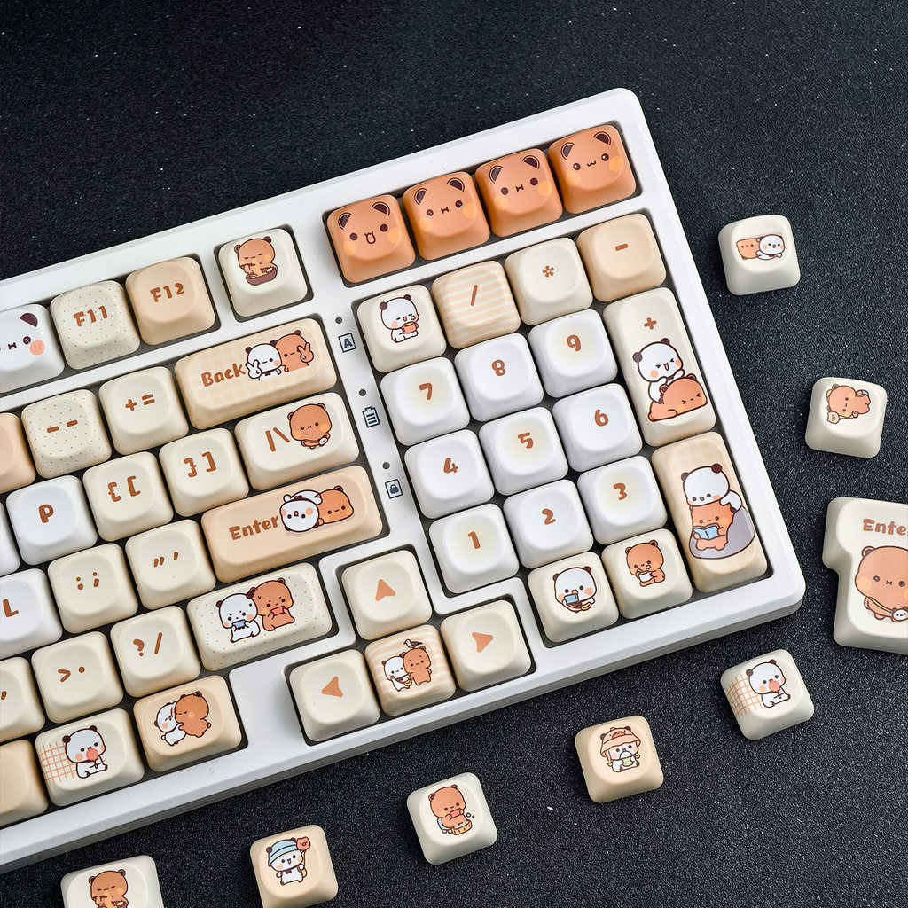 MAIMOOO Yier Bubu Keycap MOA / Cherry Profile 120 Phím PBT Dễ Thương Aula F75 F99 RK100 Nhuộm Thăng 