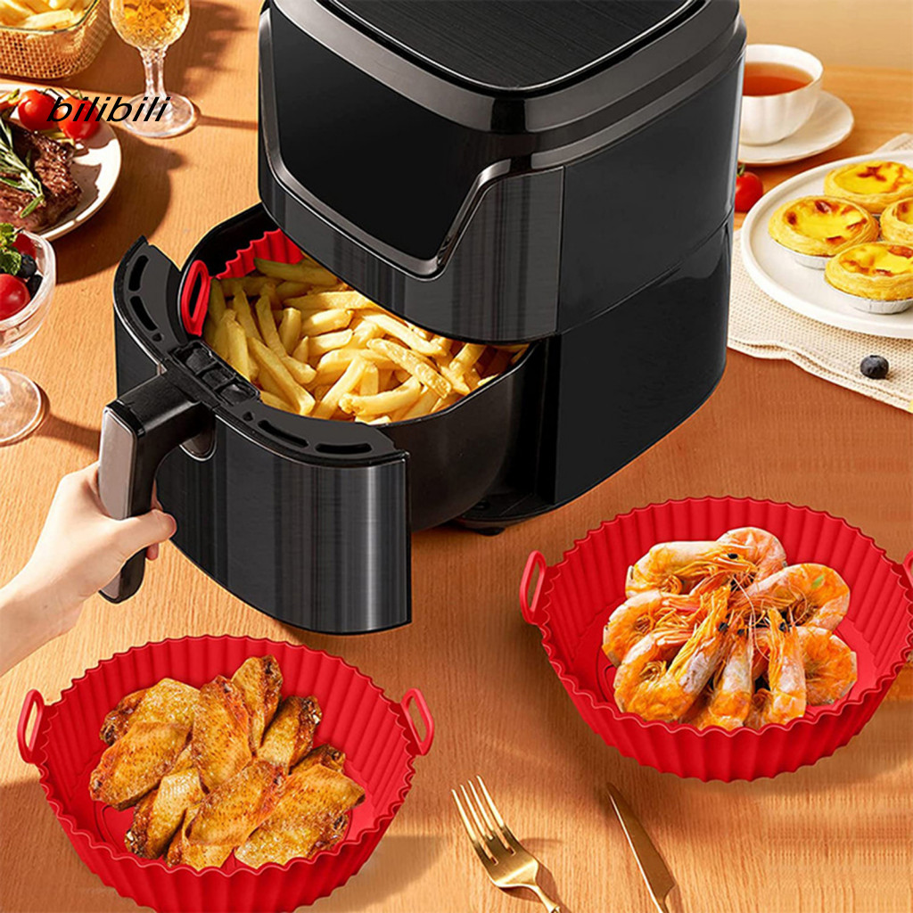 BIL Air Fryer Khay Silicon 2 Chiếc Chống Dính Silicone Air Fryer Lót Thảm 8 Inch Vuông Cho 4-7 Qt Nồ