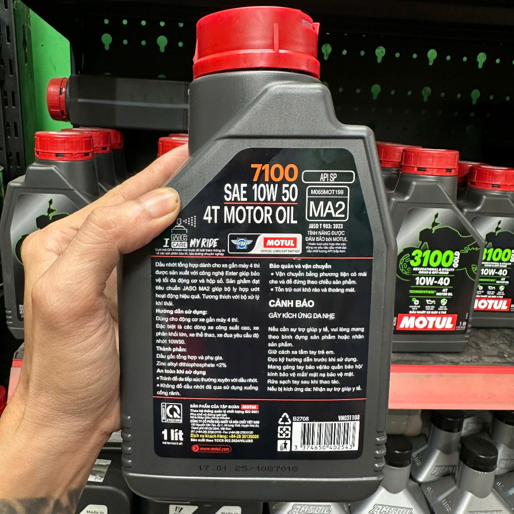 Dầu Nhớt MOTUL 7100 10W-50 Chính Hãng Có Chiết Lẻ (Full 100% Tổng Hợp Cao Cấp) MA2 SN - Chạy 3000km