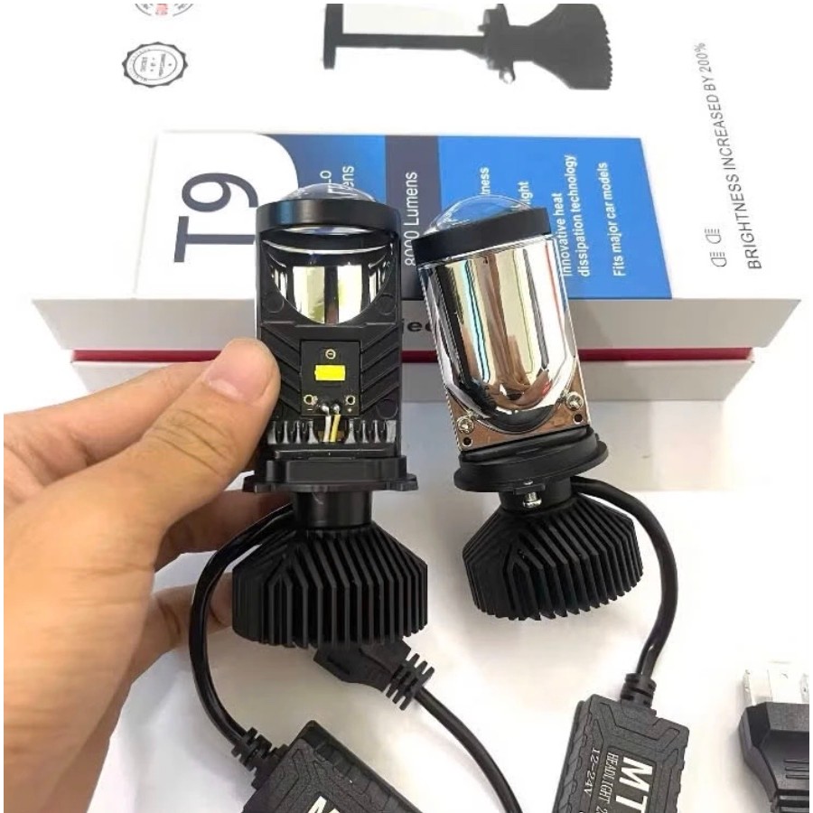 Đèn Pha Led Bi Cầu T9 Pro mQ - LED H4 Cho Xe Máy R02 - 40W Tụ Nhôm Sáng Mạnh Chống Nước BL77