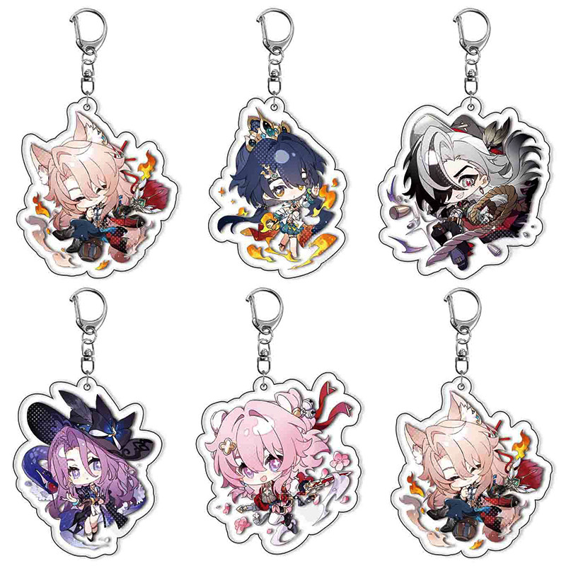 Game Honkai Star Rail Keychain JIAO QIU Yunli Boothill Jade March 7th Figure Pendant Car Key Chain J