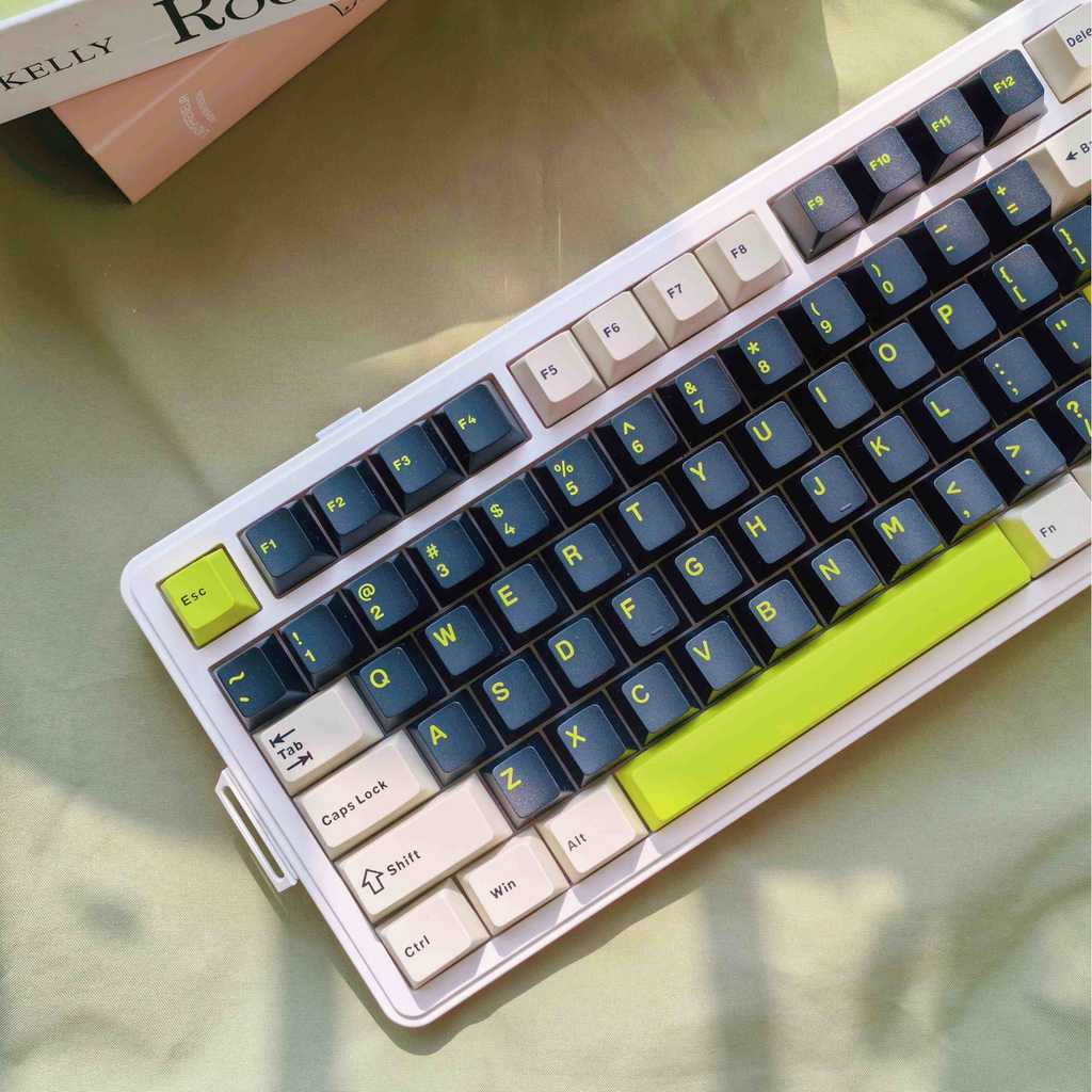 Black Lemon Grey Double Shot PBT Keycaps 128 Keys Cherry Profile Keycaps cho bàn phím cơ