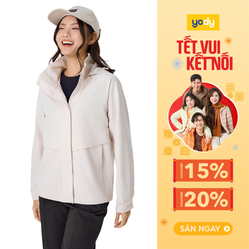 Áo Khoác Gió Nữ 4c Plus Dáng Suông YODY chất liệu cao cấp cản gió cản bụi chống nắng WCWC25F025