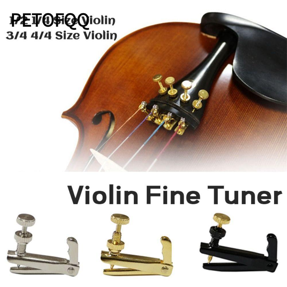 Petofqq 4 Cái / bộ Violin Fine Tuner, Bộ Phận Violin Cho 1 / 2-1 / 4 3 / 4-4 / 4 Bộ Điều Chỉnh Dây Đ