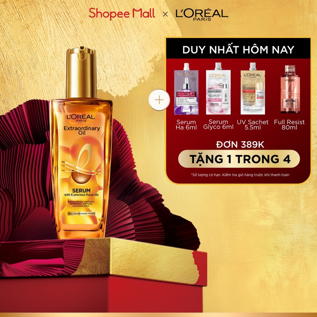 Dầu dưỡng tóc chiết xuất tinh dầu hoa tự nhiên L'Oreal Paris Elseve Extraordinary Oil Ultra Nourishi