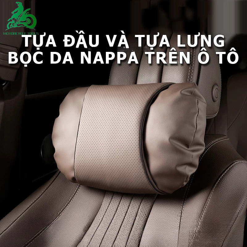 Gối tựa đầu ô tô tựa đầu da hỗ trợ thắt lưng
