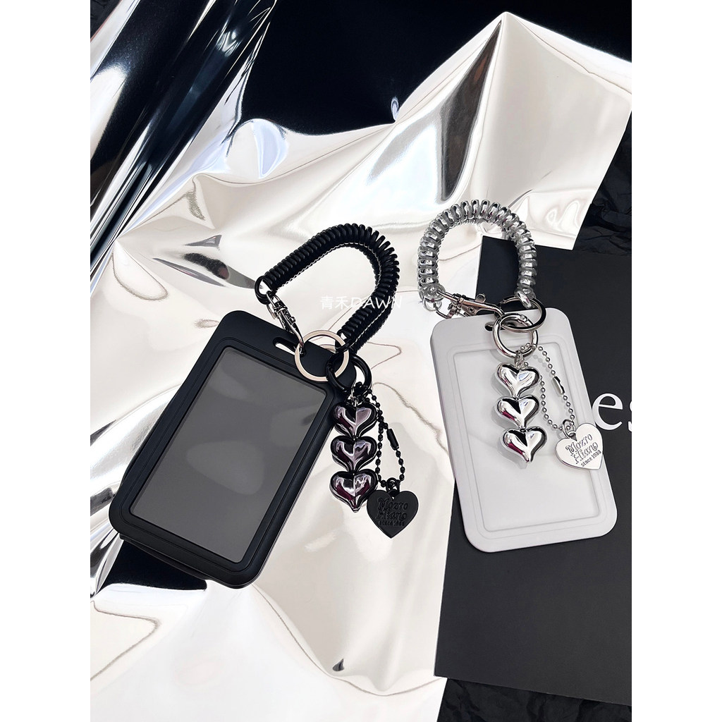 Ins Style Peach Card Holder Móc khóa Tích hợp Bus Campus Card Kiểm soát truy cập Thẻ nhỏ Thẻ làm việ