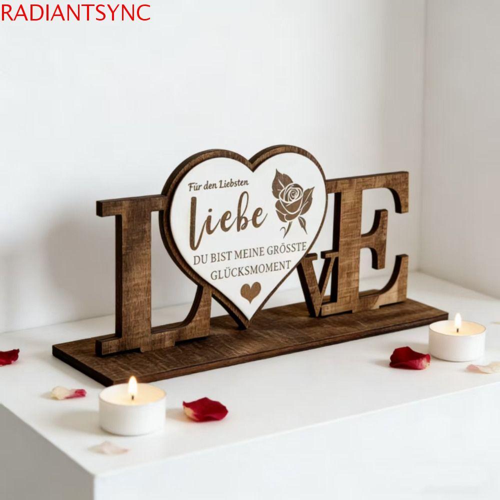RADIANTSYNC Trang Trí Bằng Gỗ, Nền Tảng Tình Yêu Trang Trí Nhà Cửa Bộ Chữ Gỗ, Bộ Chất Liệu Gỗ Quà Tặ