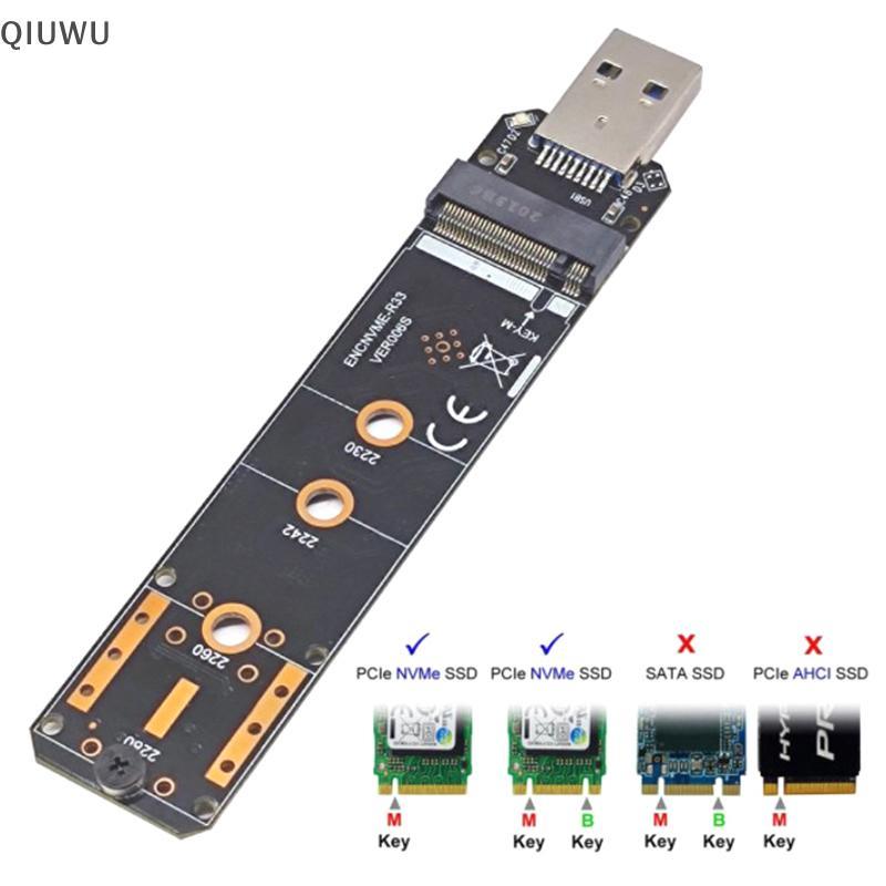 Bộ chuyển đổi USB QIUWU NVME M.2 NVMe sang USB 3.1 Bộ chuyển đổi SSD 10Gbps USB3.1 Gen 2 RTL9210 Chi