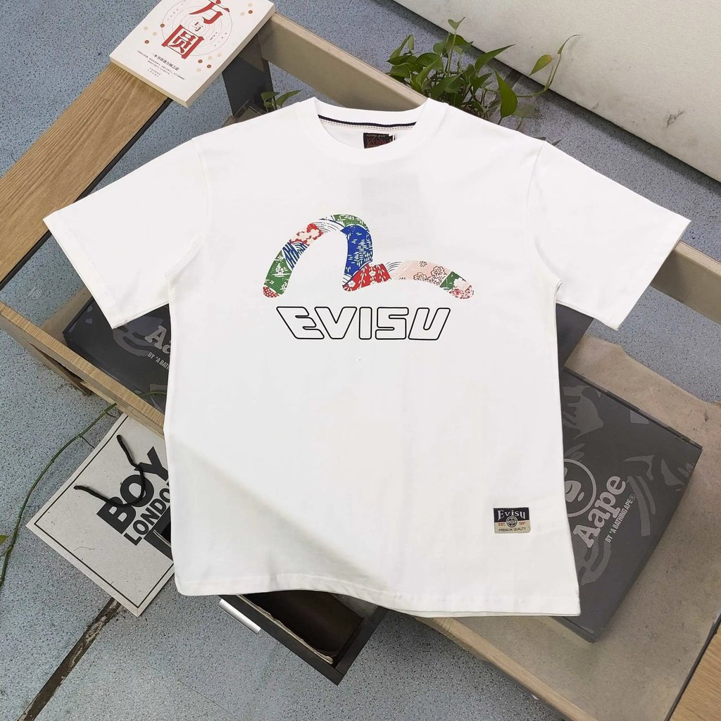 Áo sơ mi EVISU size 6XL phong cách cổ điển, dày không trong suốt, phù hợp nam nữ