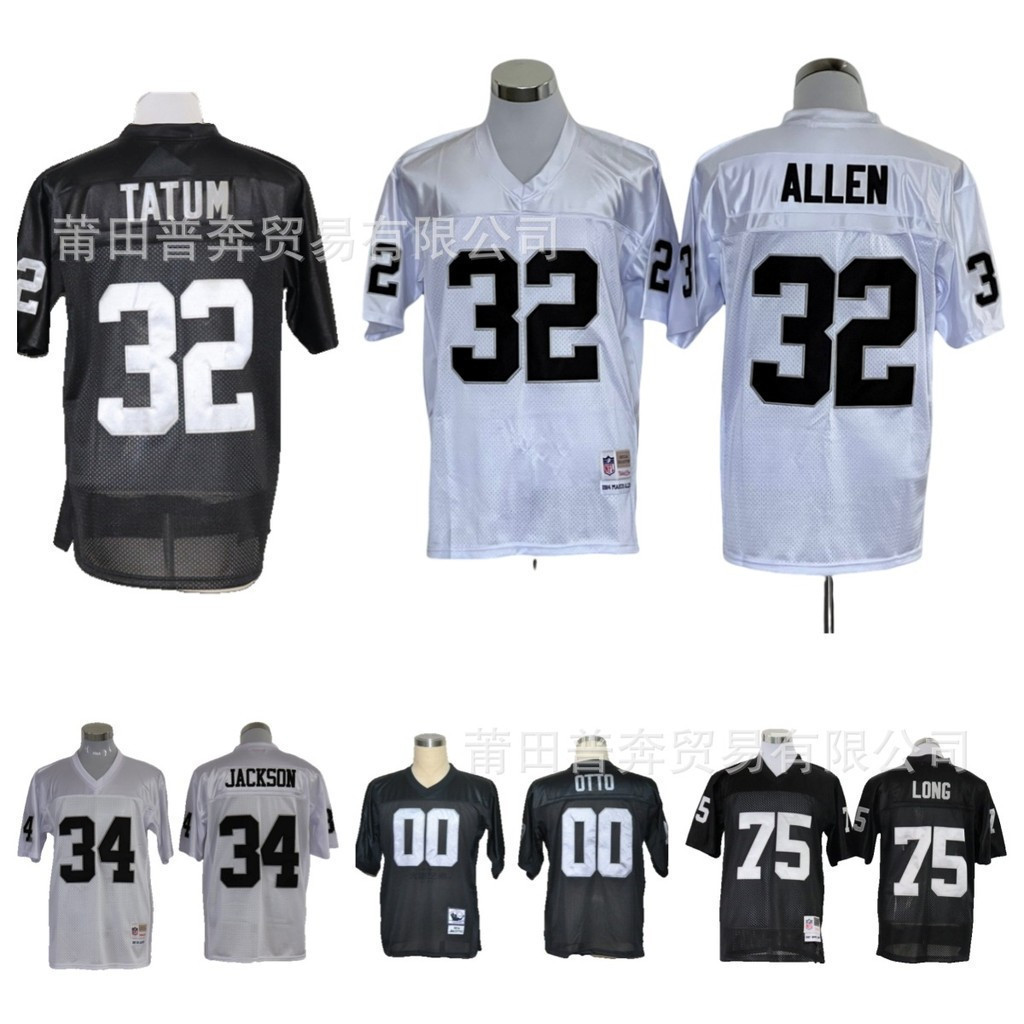 Raiders Jersey Số 34 - Thiết kế thêu cổ điển, áo bóng đá NFL chính hãng