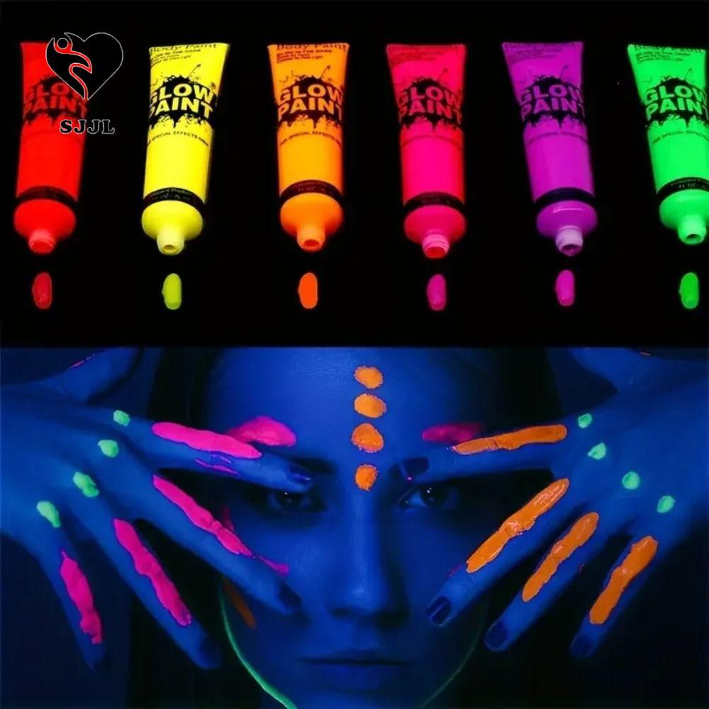 SJJL Face Huỳnh Quang Glow Paint, Lễ Hội Màu Sắc Dạ Quang Body Art Painting, Body Face Paints Set Ki