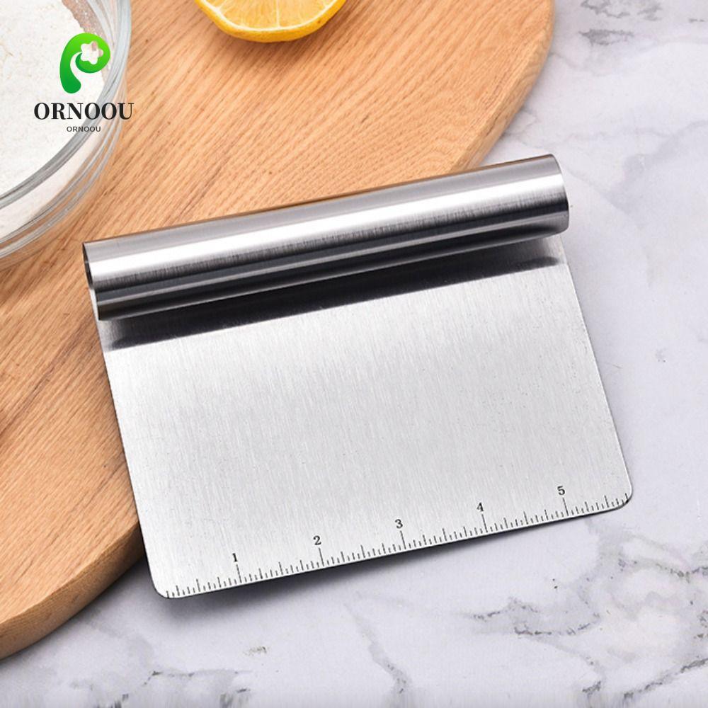 Máy cắt bột ORNOOU, Máy cạo băng ghế tích hợp cạnh uốn cong, Máy cạo bánh Pancake thủ công đa chức năng bằng thép không gỉ Máy cạo mì gạo