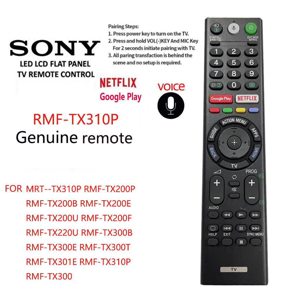 Chính hãng Giọng nói Remote Điều Khiển SONY LCD Smart tivi 4K HD NETFLIX Google Play mrt-tx310p RMF-TX200P RMF-TX200B RMF-TX200E/TX200U/TX200F/TX220U/TX300B/TX300E/TX300T/TX301E/TX310P/TX300