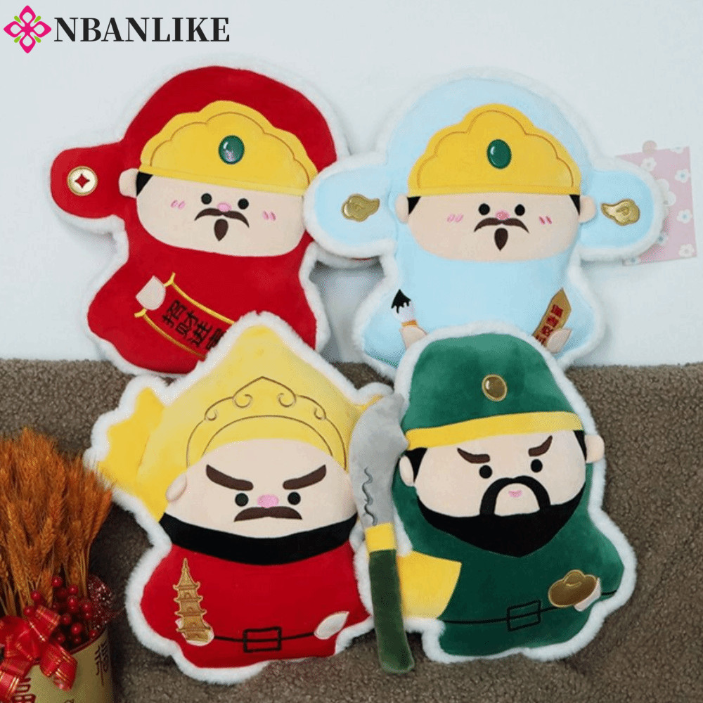 NBANLIKE Plush God of Longevity Toy, Guan Gong God of Wealth God Gối sang trọng, Trang trí nội thất 