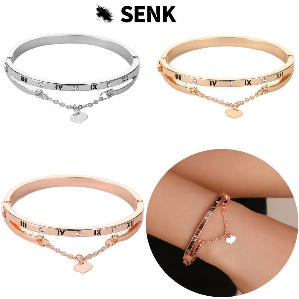 SENK Roma Letter Charm Luxury Forever Love Cuff Bangles