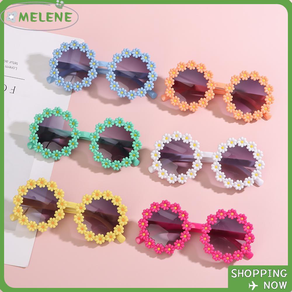 NOPVXBU Kids Daisy Sunglasses Festival Girls Fashion Novel Round Frame