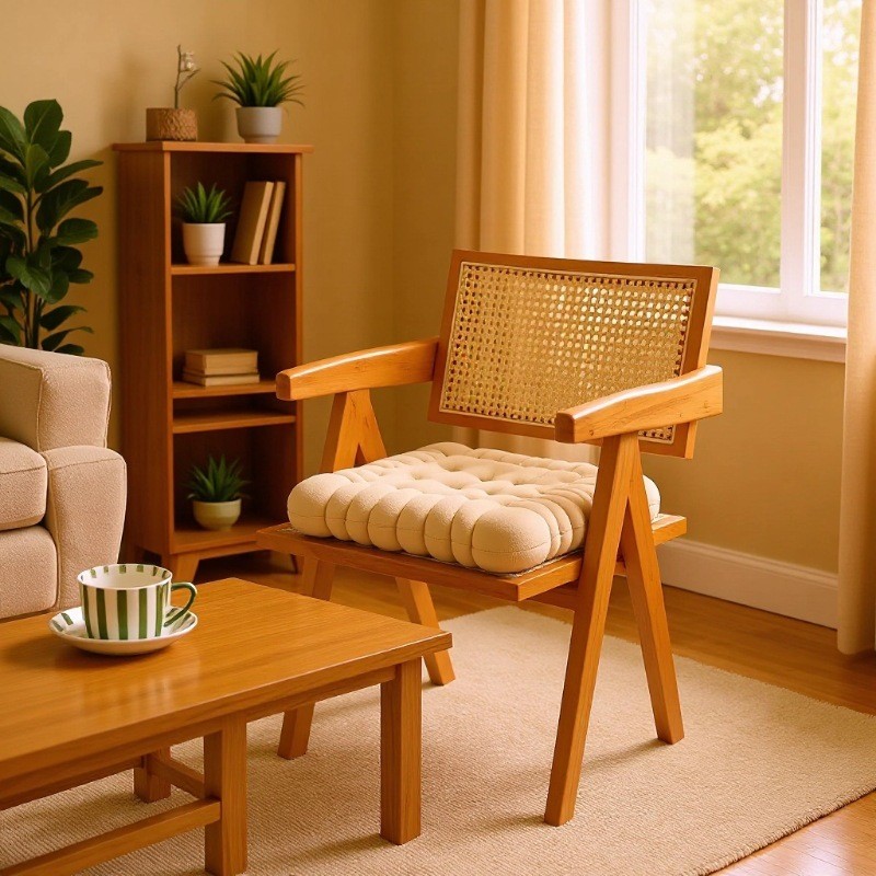 【Ready Stock】 Crystal Velvet Biscuit Cushion Tatami Cushion Long-Sitting Floor Chair Cushion Dormito