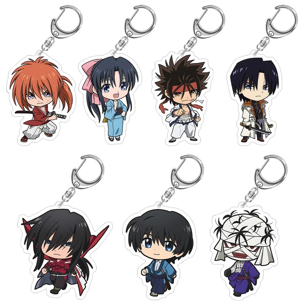 Móc khóa Rurouni Kenshin Lãng khách Kenshin chibi acrylic mô hình anime Kenshin Kaoru Enishi Misao p
