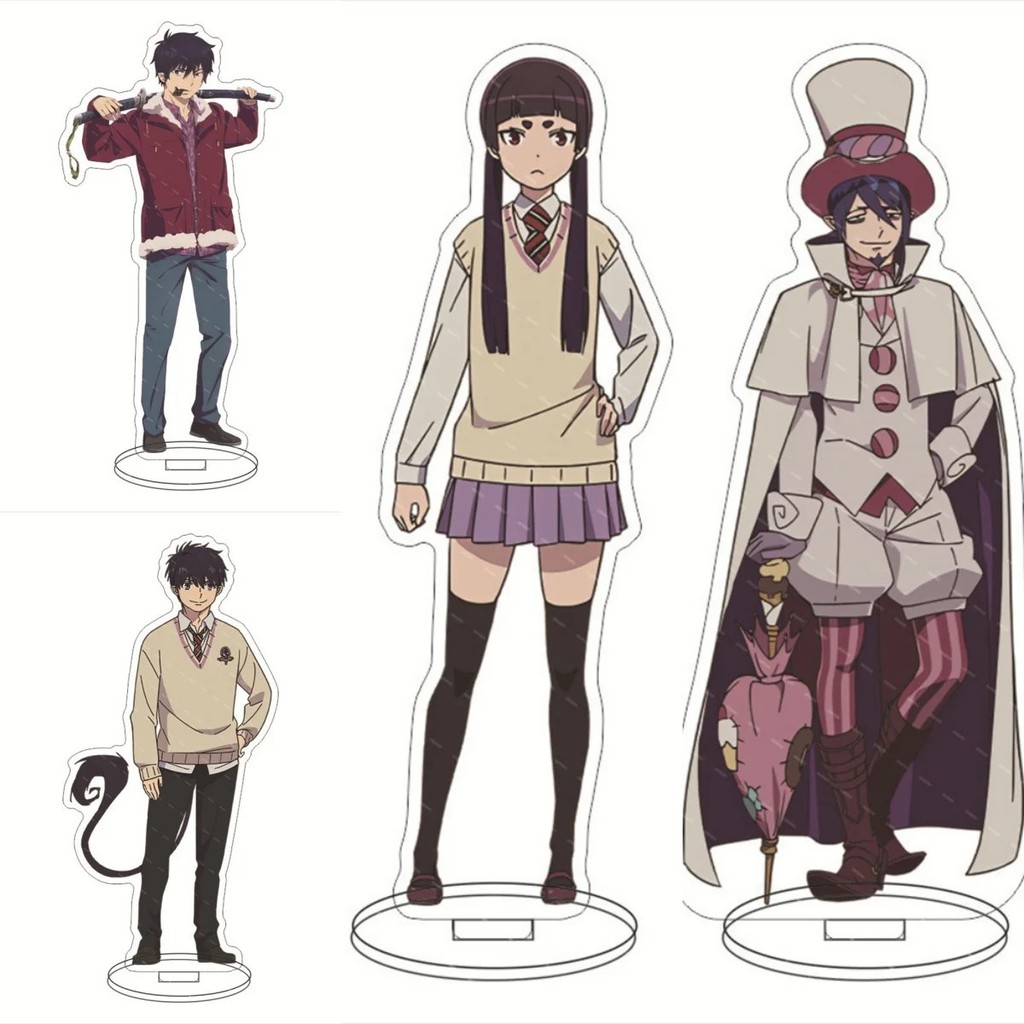 Standee Anime Blue Exorcist Lam Hỏa Diệt Quỷ Mô Hình Mica Nhân Vật Okumura Rin Kamiki Izumo Mephisto