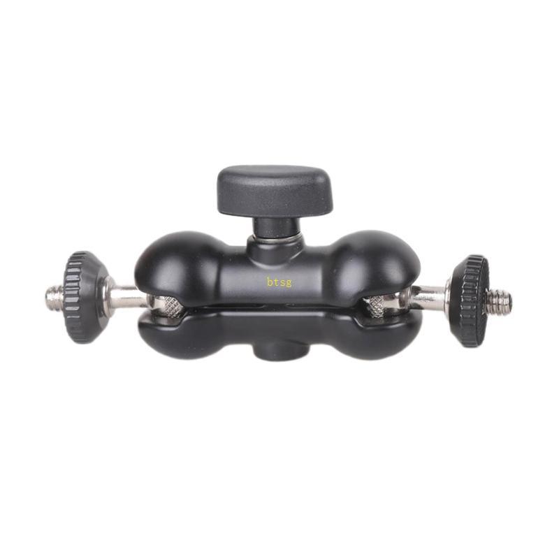 Btsg Tay chuyên nghiệp Đa chức năng Ballhead Kẹp đôi Adapter Tripod