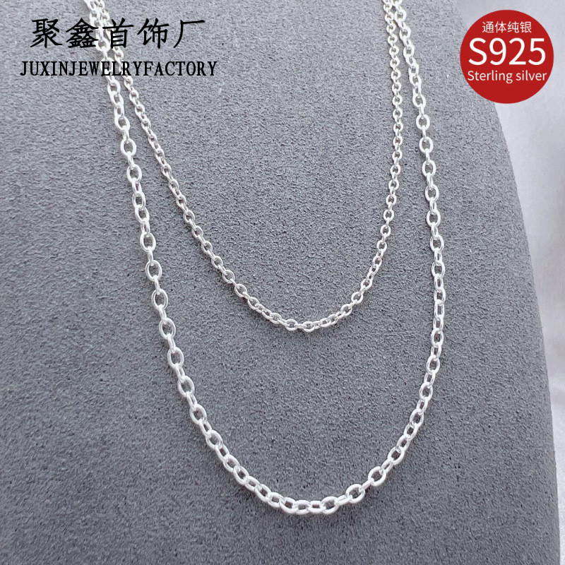 Dora Necklace S925Pure silver basic style simple and elegant necklace, bare chain collarbone chain, 