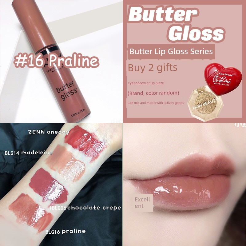 NYX son bóng bơ bơ bóng môi bóng bóng nyx Son môi 16praline Trà sữa đào