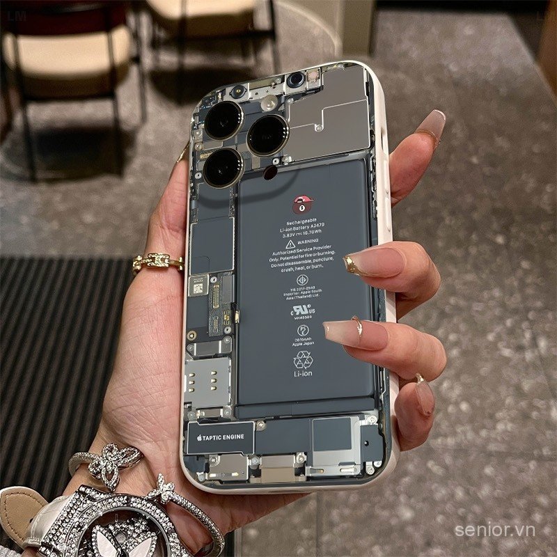 Ốp Điện Thoại Ốp Lưng Pin Họa Tiết Thích Hợp Cho iPhone 14promax 13promax 11promax 11 12 13 14 15 pr