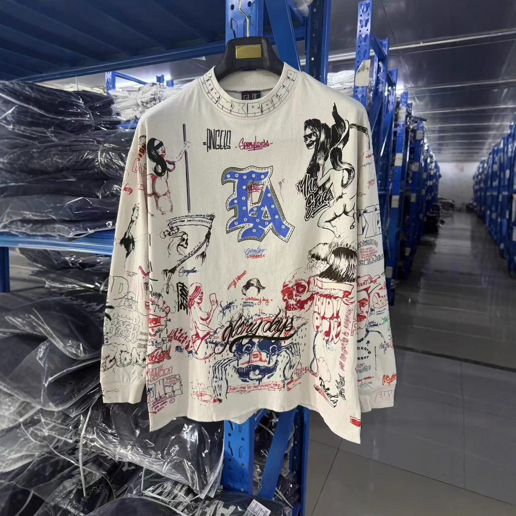 2MQ9 SAINTMICHAEL Long Sleeve T Heavy T-shirt370Unisex loose-fitting fashion style T Shirt