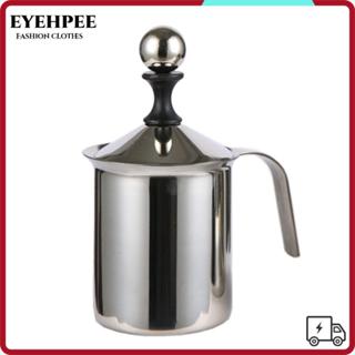 Máy tạo bọt sữa bằng tay EYEHPEE, Máy lọc sữa hai lớp dễ dàng làm sạch, Máy làm cà phê bằng thép không gỉ 400cc có tay cầm Máy tạo bọt sữa Cappuccino