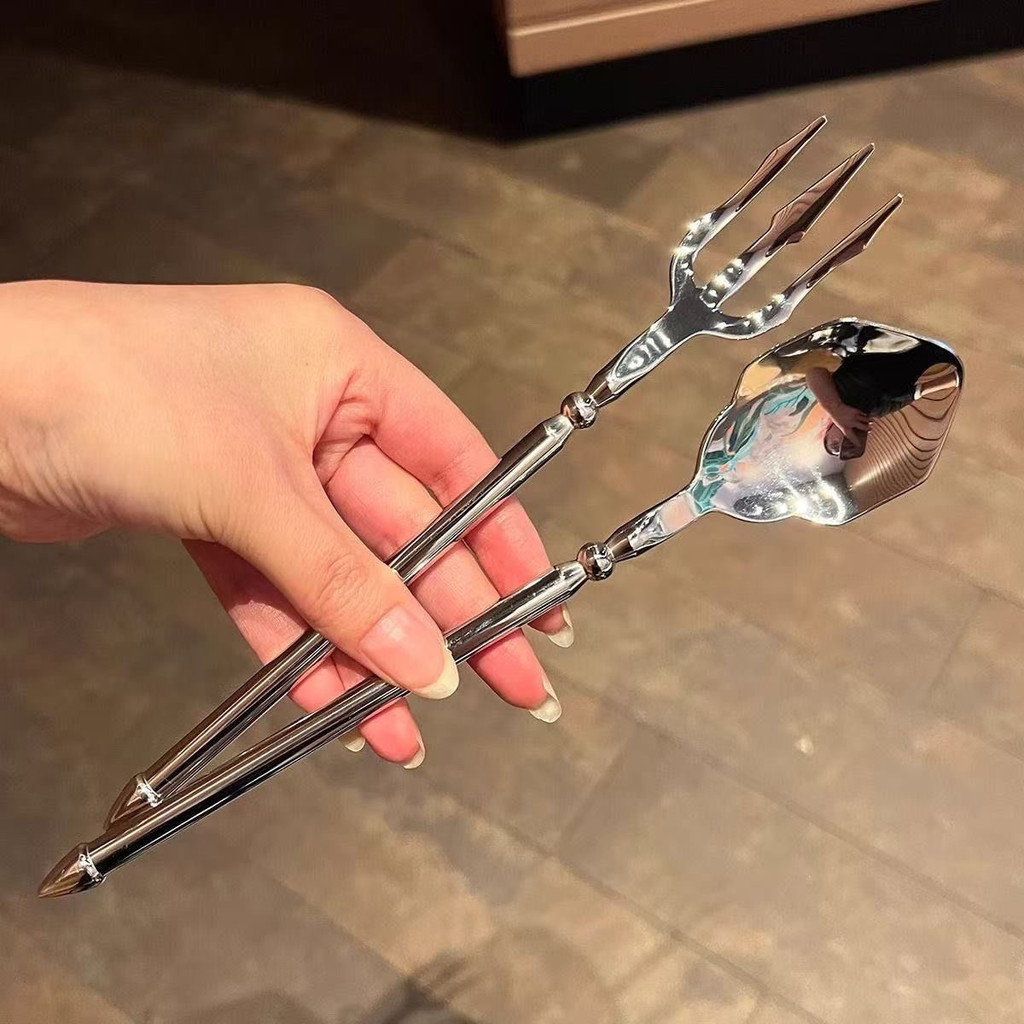 New Product#316Stainless Steel Neptune Trident Western Fork Western Spoon Set Fruit Fork Salad Fork 