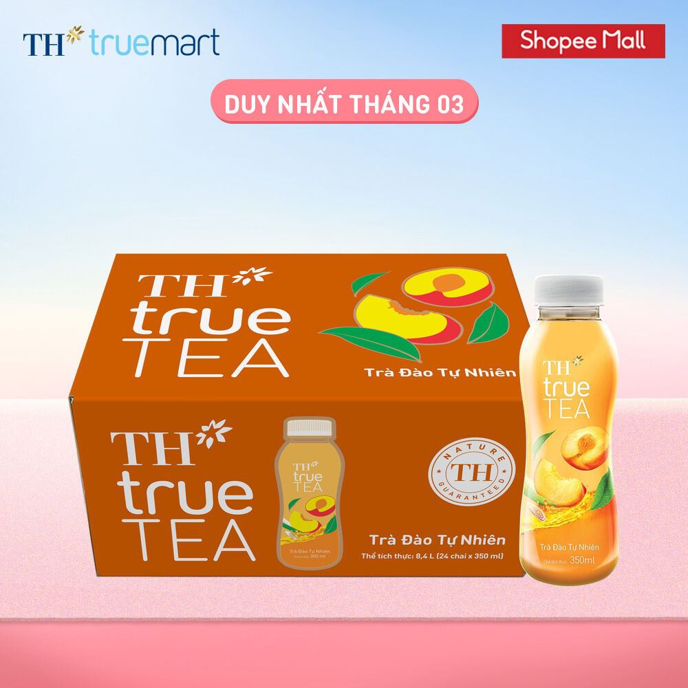 Thùng 24 Chai Trà Đào TH true TEA milk Tự Nhiên 350ml (24 Chai)