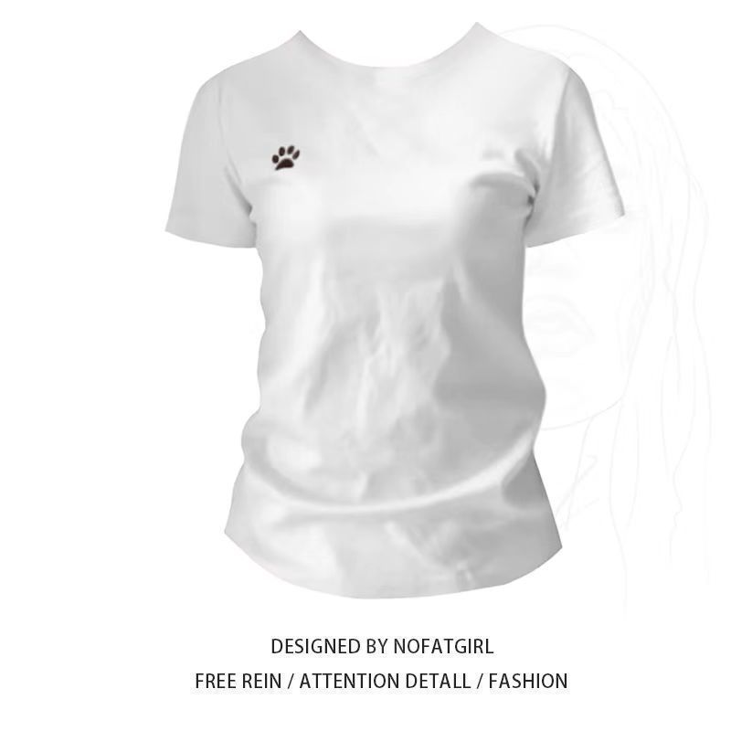 Áo thun Cotton nguyên chất, Áo ngắn, Áo ngắn tay, Áo học sinh, Áo thun ngắn tay, Áo, Quần áo nữ Hàn 