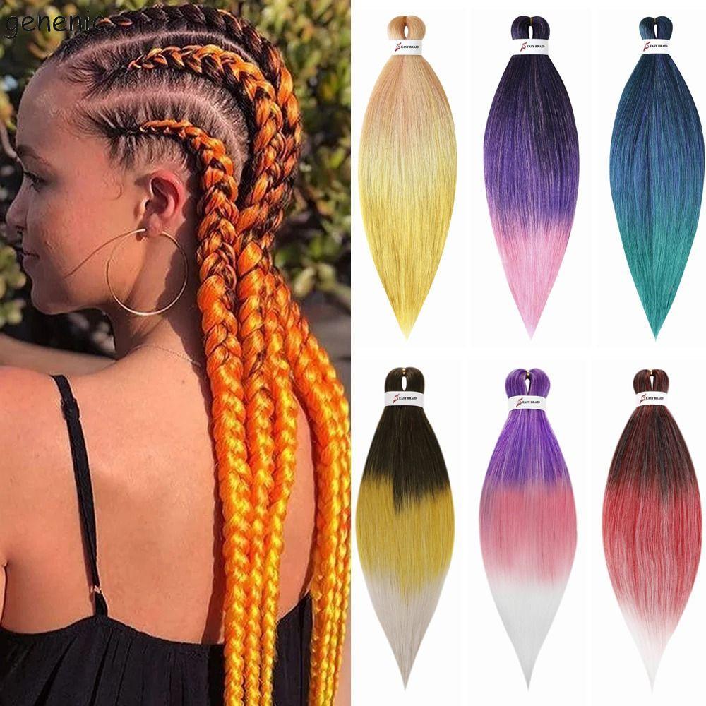 GENENIC Jumbo Braid Hair, Corlorful Pre-stretched Ombre Bện Tóc, 26Inch DIY Hairstyle Jumbo Hair Ext