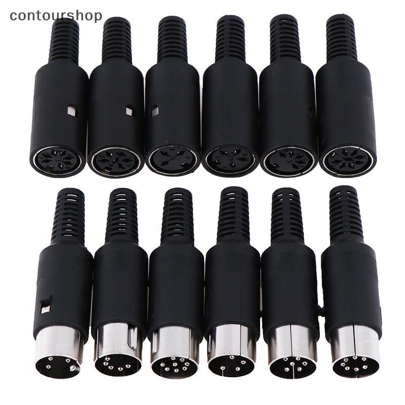 Contourshop] DIN Plug Soet Connector 3 / 4 / 5 / 6 / 7 / 8 PIN Nam / Nữ Khung Xe Cáp Gắn Mới