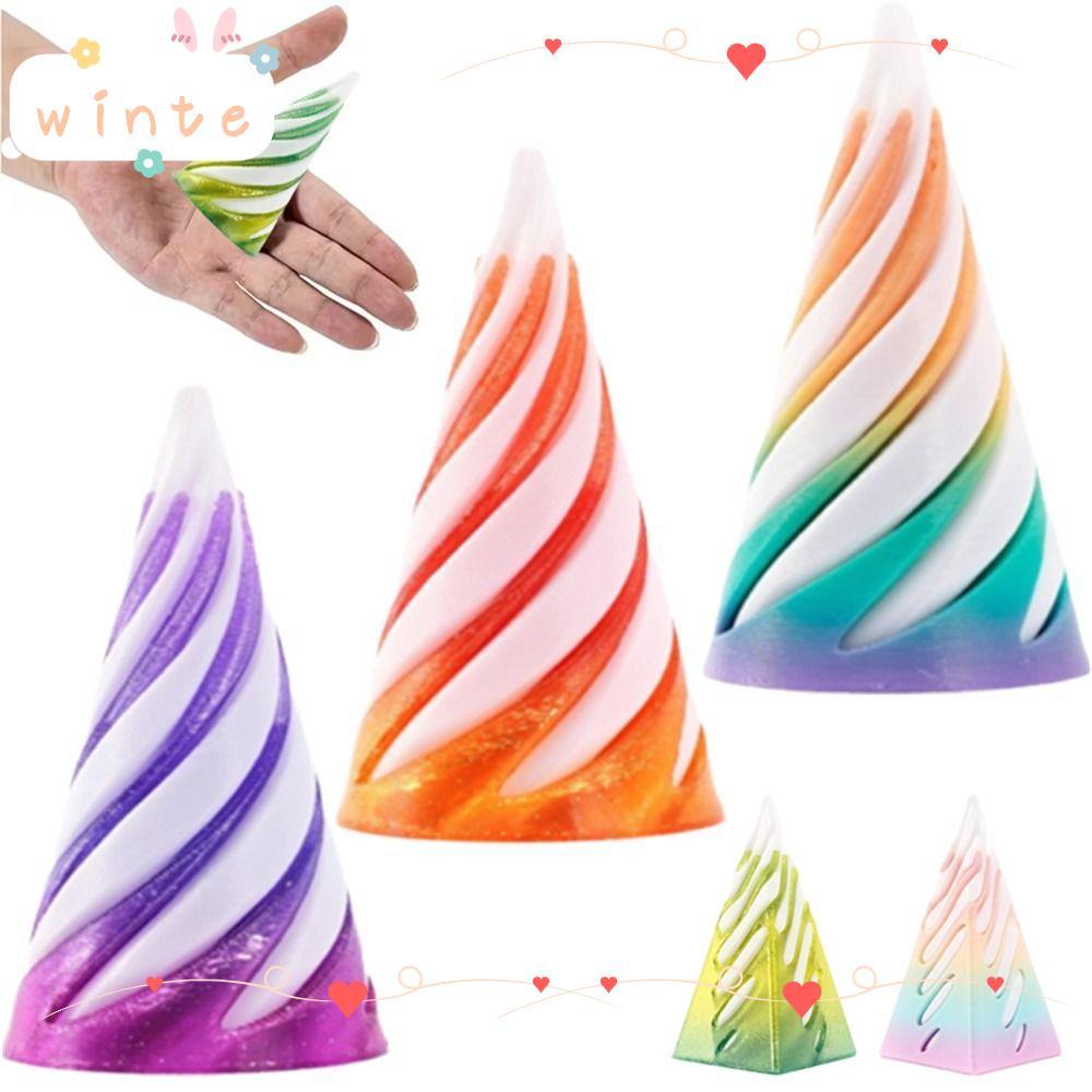 Đồ chơi trang trí WINTE, Đồ chơi xoáy mini in hình kích thước nhỏ, Tính năng Fidget Hiệu ứng ảo ảnh 