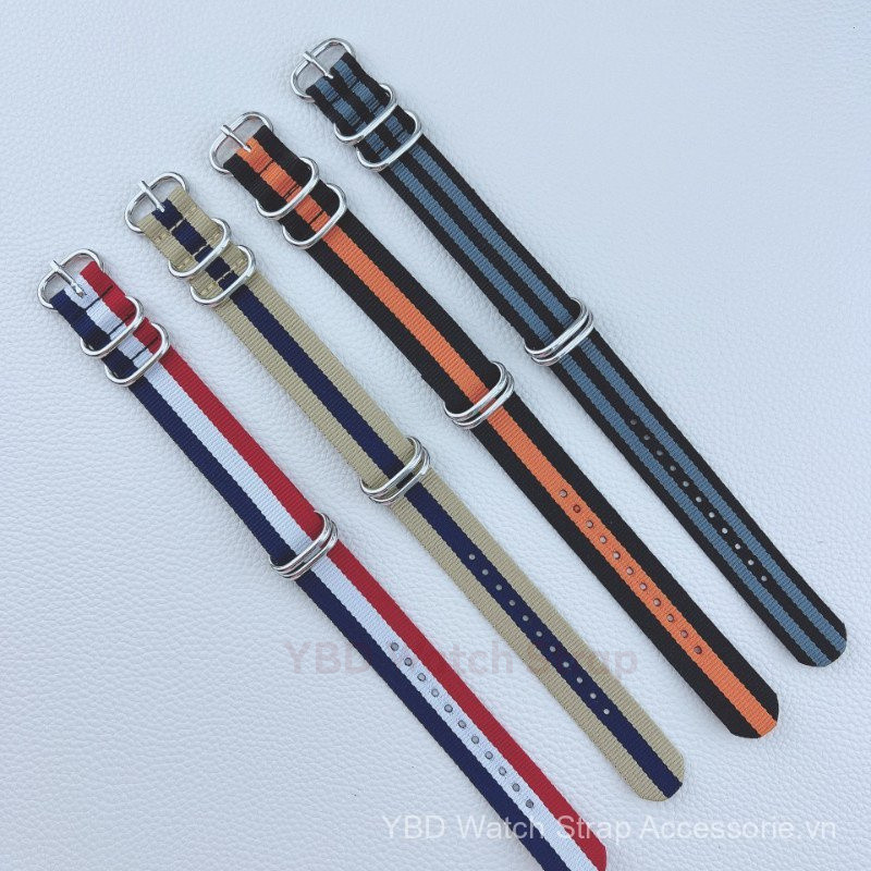 18 / 20 / 22 / 24mm NATO Dây đeo dệt Nylon hàng ngày Dây vải thông thường Phụ kiện đồng hồ thông thư