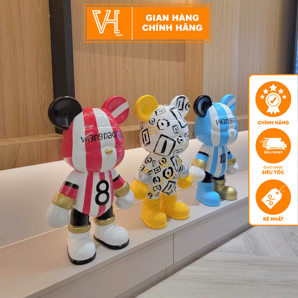 [SIZE 50CM] GẤU TEDDY Size 50cm, Ống Heo Tiết Kiệm Tượng Gấu Mô Hình Bearbrick Decor Nhà Cửa, Quà Tặ