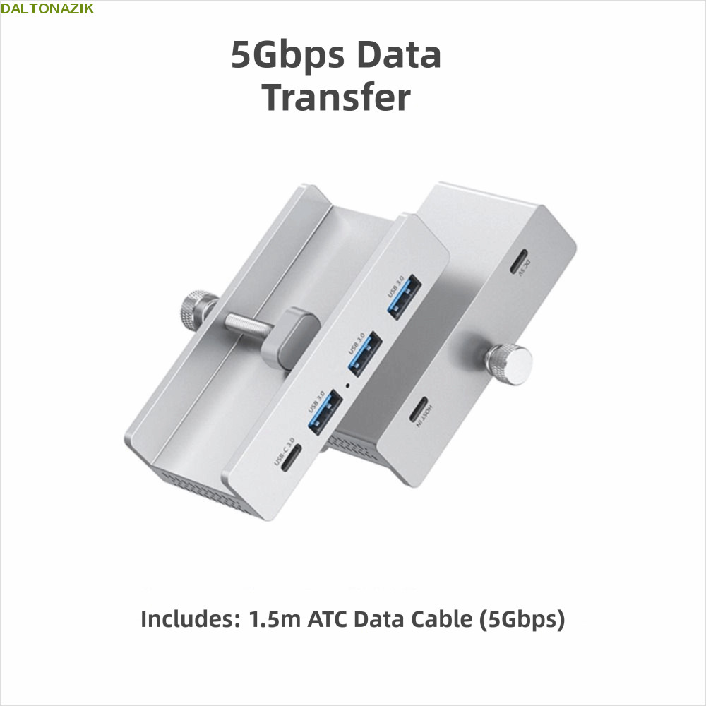 Bộ chuyển đổi bộ chia USB DALTONAZMH, Kẹp HUB USB gắn ngoài đa năng 5Gbps, Bộ nguồn đa cổng USB3.2 /