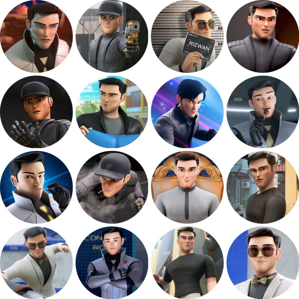 HUY HIỆU | Ejen Ali Ejen Rizwan Button Badge - Pin Size 58mm | Pin Cài Áo